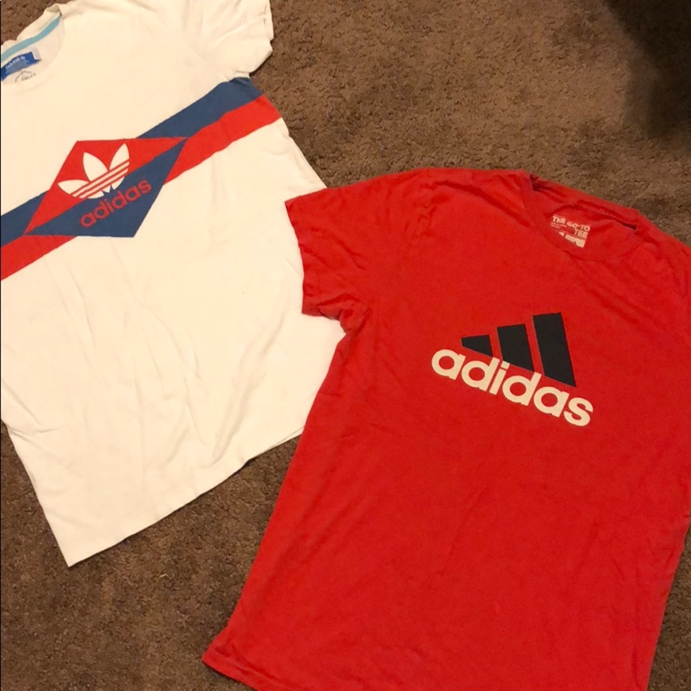 Adidas T-Shirts Size Medium White Red